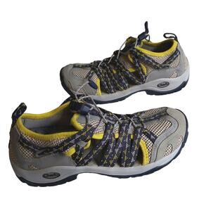 Chaco Athletic Hiking Shoes Size 7.5 Gray Yellow Mesh Trail Running Women's